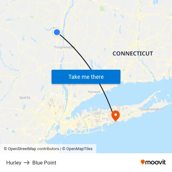 Hurley to Blue Point map