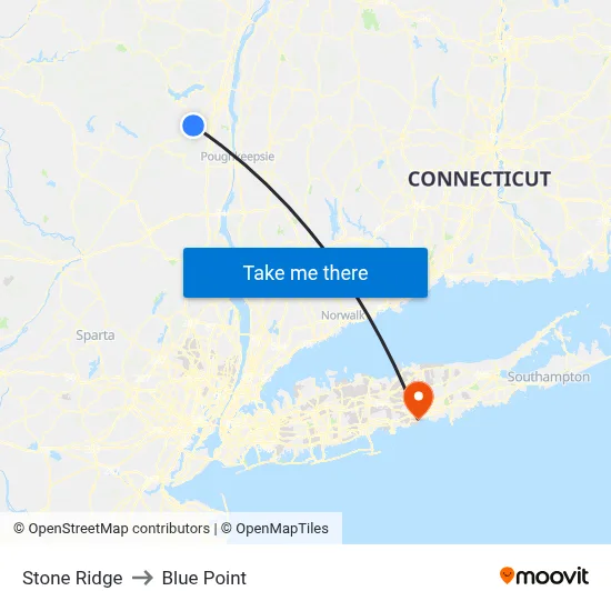 Stone Ridge to Blue Point map