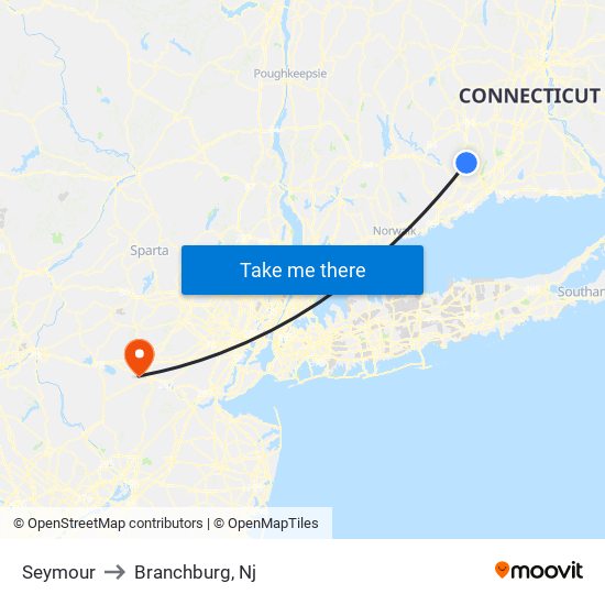 Seymour to Branchburg, Nj map