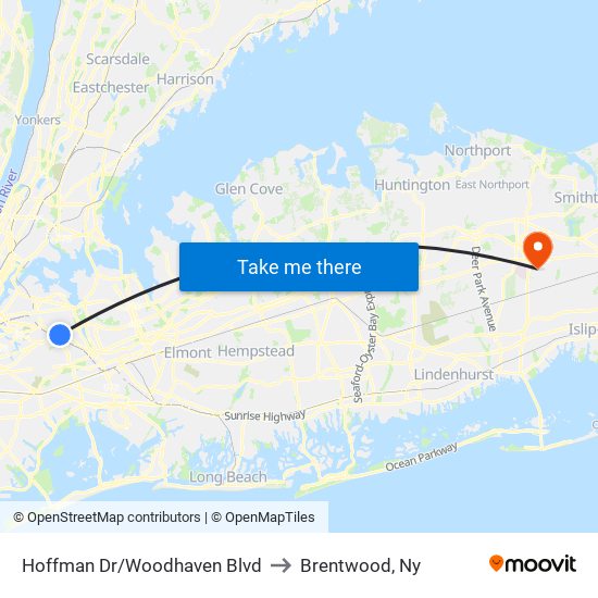 Hoffman Dr/Woodhaven Blvd to Brentwood, Ny map