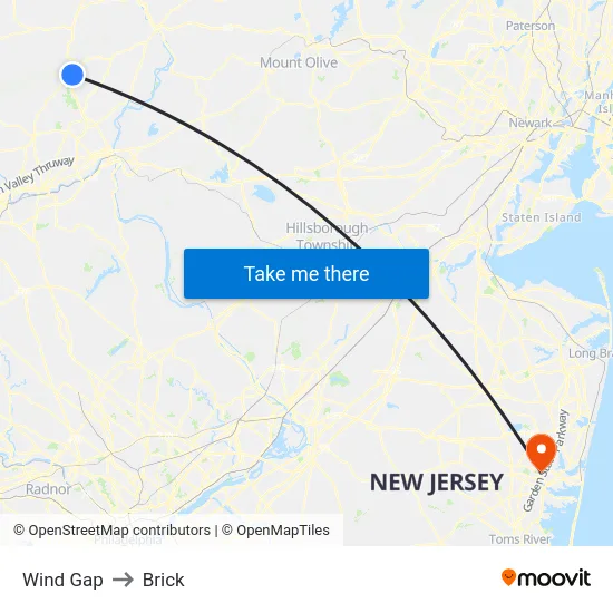 Wind Gap to Brick map