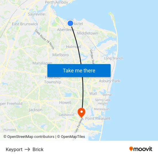 Keyport to Brick map