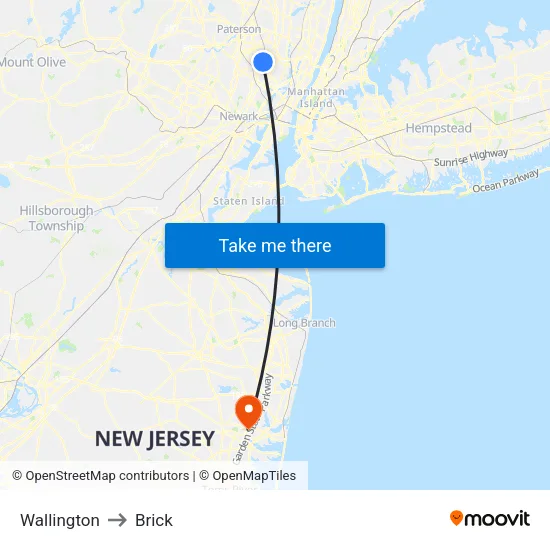 Wallington to Brick map