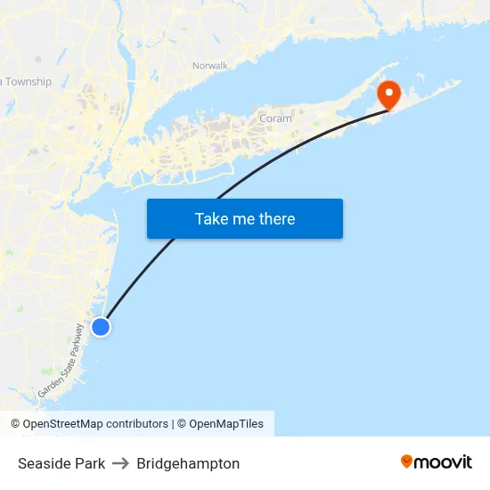 Seaside Park to Bridgehampton map