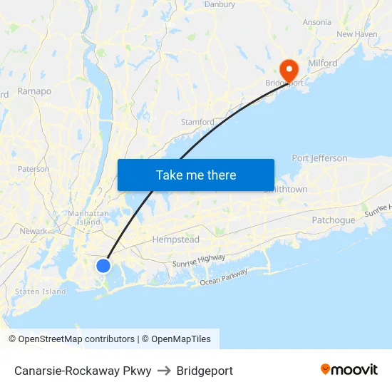 Canarsie-Rockaway Pkwy to Bridgeport map