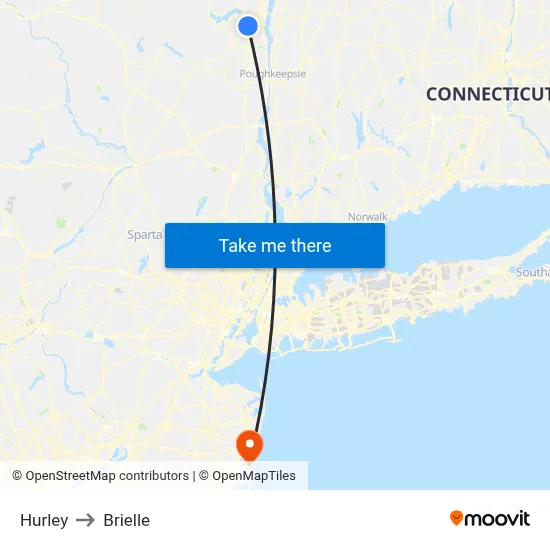 Hurley to Brielle map