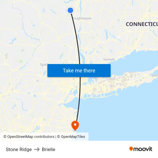 Stone Ridge to Brielle map