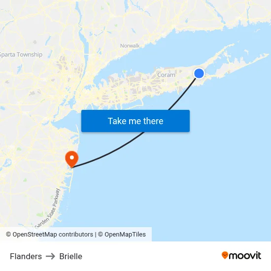 Flanders to Brielle map