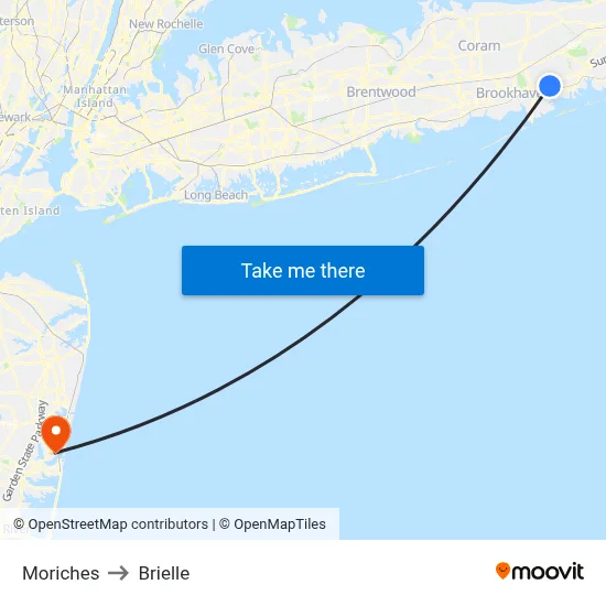 Moriches to Brielle map