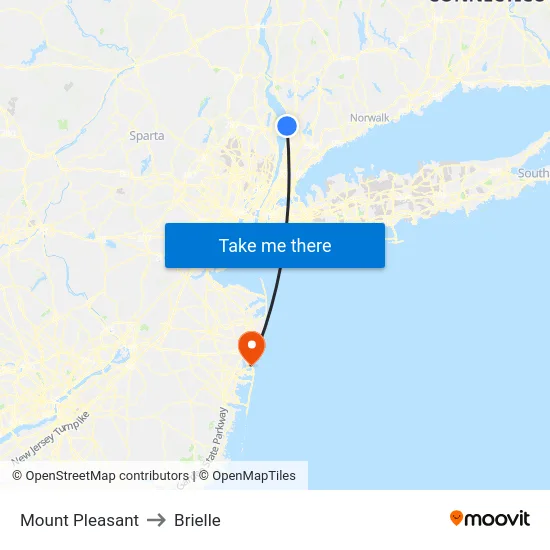 Mount Pleasant to Brielle map