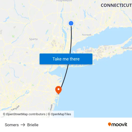 Somers to Brielle map