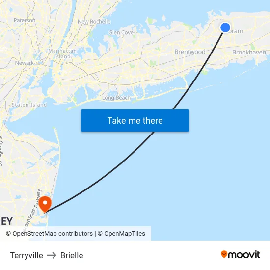 Terryville to Brielle map