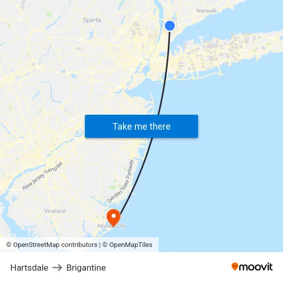 Hartsdale to Brigantine map