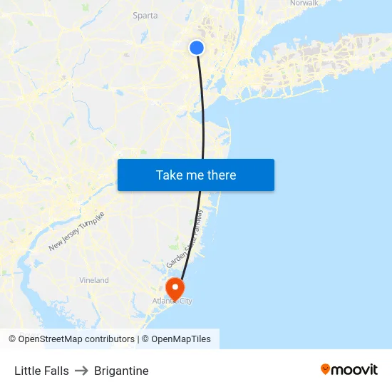 Little Falls to Brigantine map