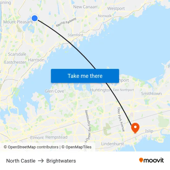 North Castle to Brightwaters map