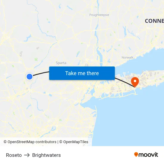 Roseto to Brightwaters map