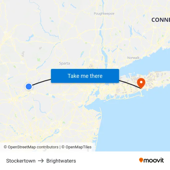 Stockertown to Brightwaters map