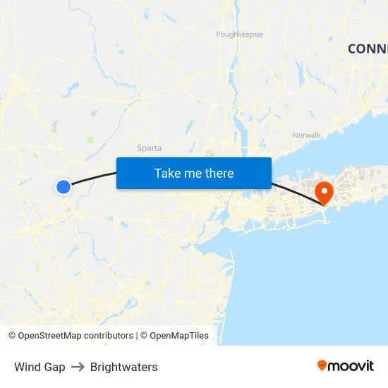 Wind Gap to Brightwaters map
