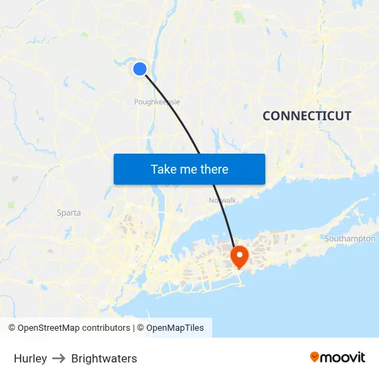 Hurley to Brightwaters map