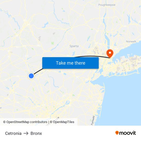 Cetronia to Bronx map