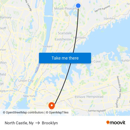 North Castle, Ny to Brooklyn map