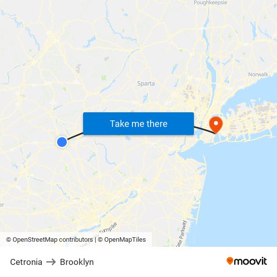 Cetronia to Brooklyn map
