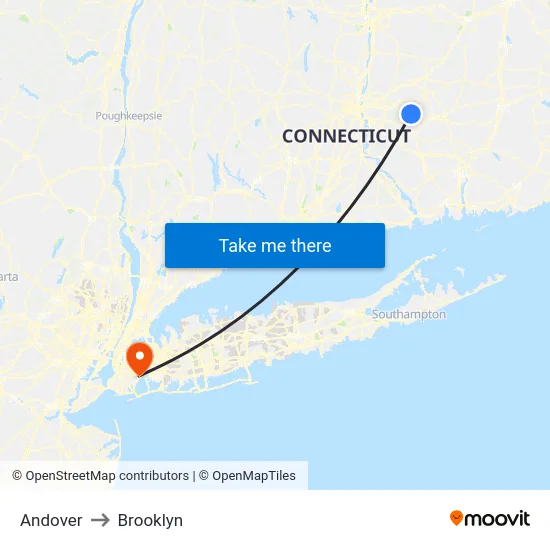 Andover to Brooklyn map