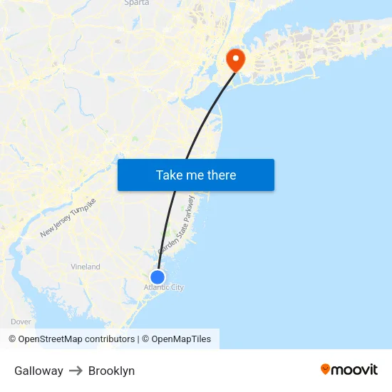 Galloway to Brooklyn map