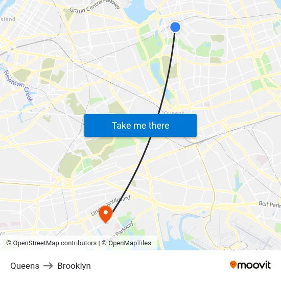 Queens to Brooklyn map