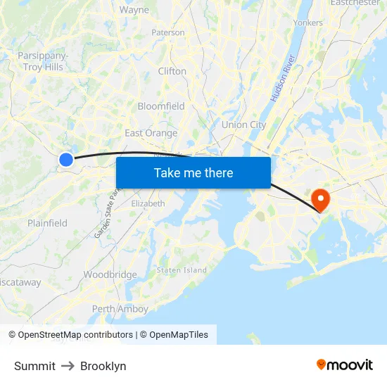 Summit to Brooklyn map