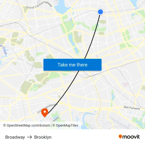 Broadway to Brooklyn map