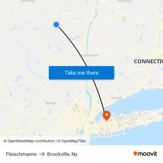 Fleischmanns to Brookville, Ny map