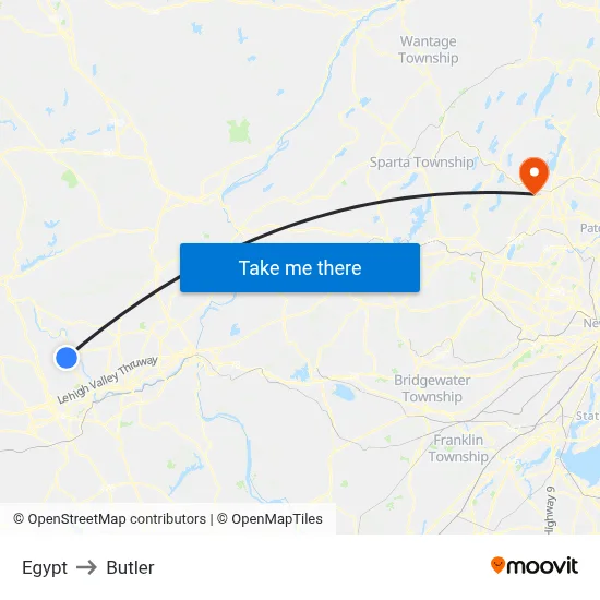 Egypt to Butler map