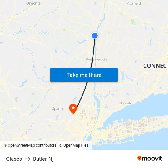 Glasco to Butler, Nj map