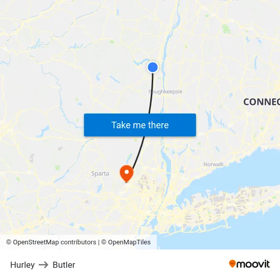 Hurley to Butler map
