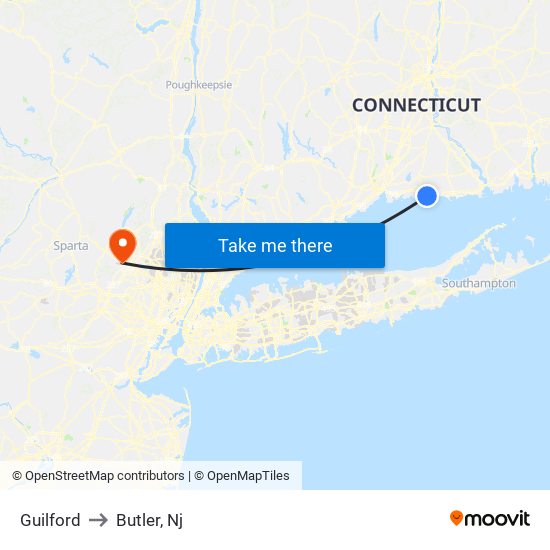 Guilford to Butler, Nj map