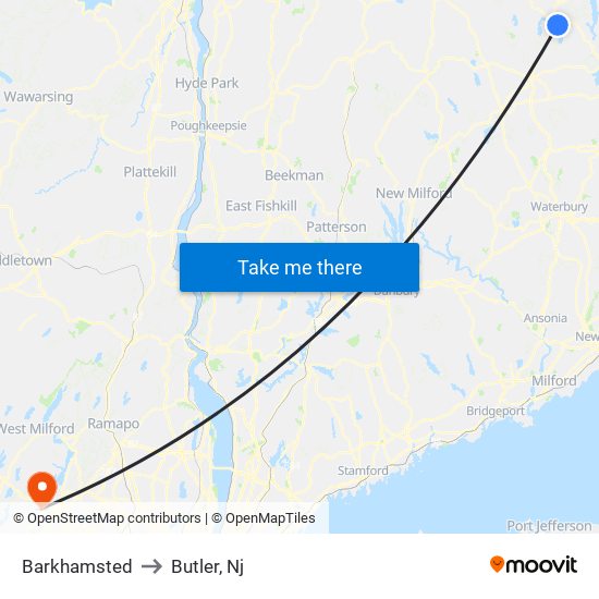 Barkhamsted to Butler, Nj map