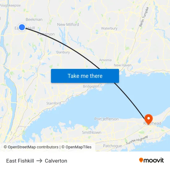 East Fishkill to Calverton map