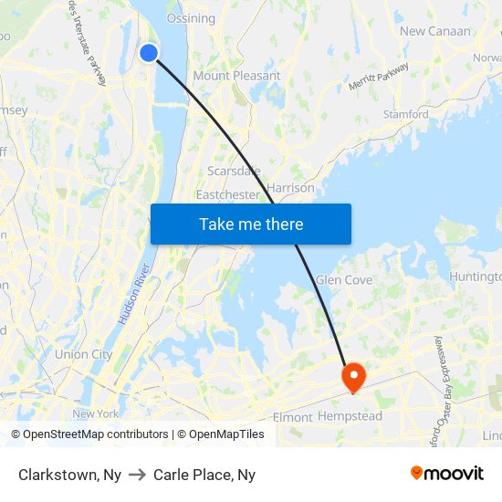 Clarkstown, Ny to Carle Place, Ny map