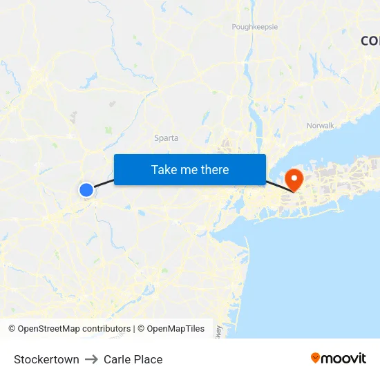 Stockertown to Carle Place map