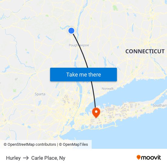 Hurley to Carle Place, Ny map
