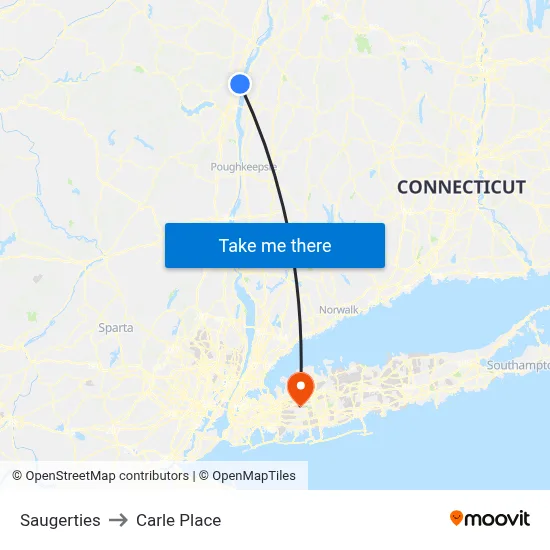 Saugerties to Carle Place map