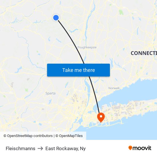 Fleischmanns to East Rockaway, Ny map