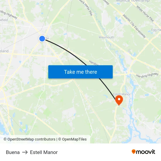 Buena to Estell Manor map