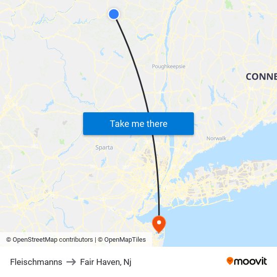 Fleischmanns to Fair Haven, Nj map