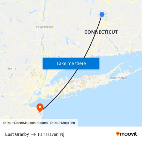 East Granby to Fair Haven, Nj map