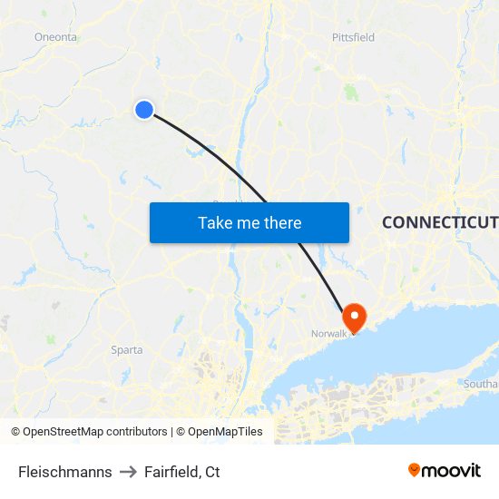 Fleischmanns to Fairfield, Ct map