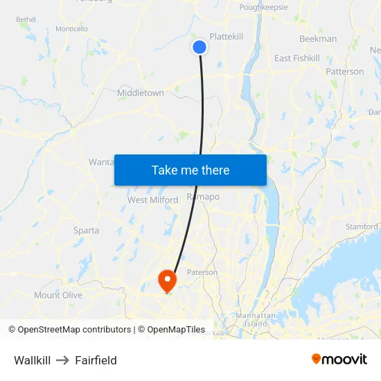 Wallkill to Fairfield map