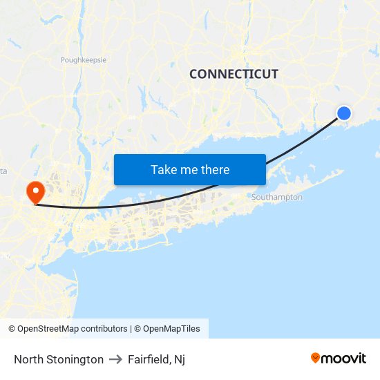 North Stonington to Fairfield, Nj map