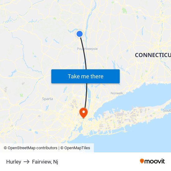 Hurley to Fairview, Nj map